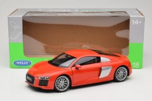 Audi R8 V10 Piros Welly 1:18 18052W Fém – 8. kép a 8-ből