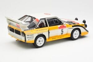 Audi Sport Quattro S1 #5 W. Rohrl / C. Geistdorfer Rally Sanremo Winner 1985 AUTOart 1:18 88503 Kompozit – 3. kép a 8-ből