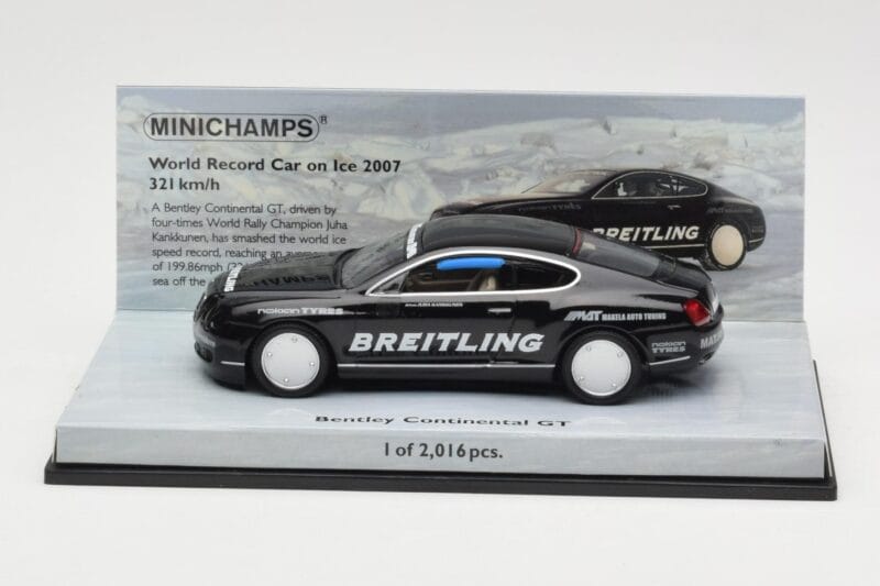 Bentley Continental GT World Record Car on Ice Fekete Minichamps 1:43 436139026-O Fém
