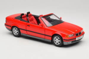 BMW 325i E36 Kabrió Piros Maisto 1:18 50229 Fém – 6. kép a 8-ből