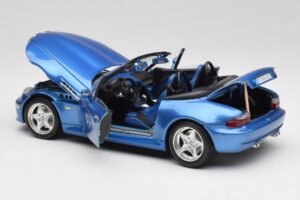 BMW Z3 E36 M Roadster Estoril Blue Bburago 1:18 3349-M1 Fém – 5. kép a 8-ből