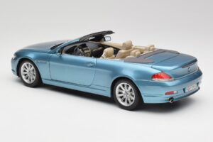 BMW 6 E64 Kabrió Világoskék Kyosho 1:18 80430153440 Fém – 7. kép a 8-ből