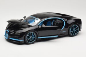 Bugatti Chiron Fekete & Kék Bburago 1:18 18-11040BK Fém – 2. kép a 8-ből