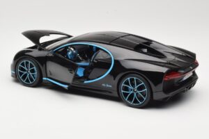 Bugatti Chiron Fekete & Kék Bburago 1:18 18-11040BK Fém – 5. kép a 8-ből
