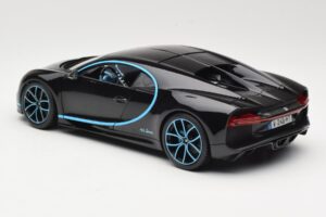 Bugatti Chiron Fekete & Kék Bburago 1:18 18-11040BK Fém – 7. kép a 8-ből