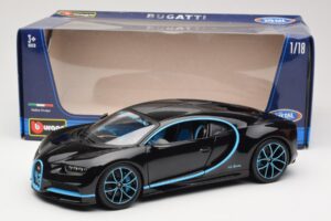 Bugatti Chiron Fekete & Kék Bburago 1:18 18-11040BK Fém – 8. kép a 8-ből