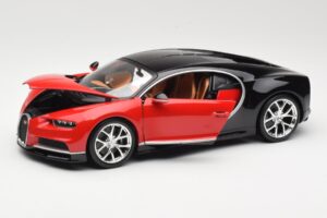 Bugatti Chiron Fekete & Piros Bburago 1:18 18-11040 Fém – 2. kép a 8-ből