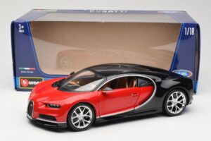 Bugatti Chiron Fekete & Piros Bburago 1:18 18-11040 Fém – 8. kép a 8-ből