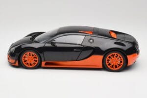 Bugatti Veyron Super Sport World Record Edition Carbon & Orange Minichamps 1:18 100110840 Fém – 4. kép a 8-ből
