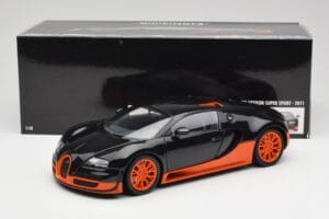 Bugatti Veyron Super Sport World Record Edition Carbon & Orange Minichamps 1:18 100110840 Fém – 8. kép a 8-ből