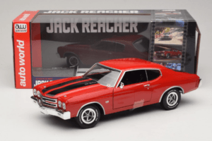 Chevrolet Chevelle SS Piros Jack Reacher Auto World 1:18 AWSS109/06 Fém – 8. kép a 8-ből