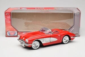 Chevrolet Corvette C1 Piros Motormax 1:18 73100TC Fém – 8. kép a 8-ből