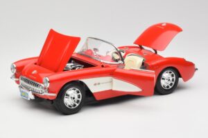 Chevrolet Corvette C1 Roadster Piros Bburago 1:18 3024 Fém – 2. kép a 8-ből