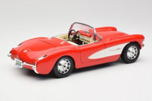 Chevrolet Corvette C1 Roadster Piros Bburago 1:18 3024 Fém – 3. kép a 8-ből