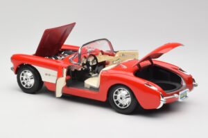 Chevrolet Corvette C1 Roadster Piros Bburago 1:18 3024 Fém – 5. kép a 8-ből