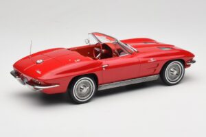 Chevrolet Corvette C2 Sting Ray Kabrió Riverside Red Norev 1:18 189056 Fém – 2. kép a 6-ből
