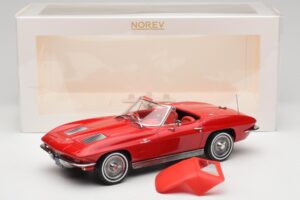 Chevrolet Corvette C2 Sting Ray Kabrió Riverside Red Norev 1:18 189056 Fém – 6. kép a 6-ből