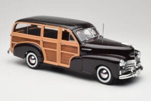Chevrolet Fleetmaster Woody Fekete & Wood Panels Maisto 1:18 43697545B Fém – 6. kép a 8-ből