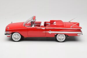 Chevrolet Impala Kabrió Piros Welly 1:18 9864W Fém – 4. kép a 8-ből