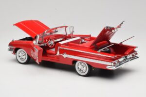 Chevrolet Impala Kabrió Piros Welly 1:18 9864W Fém – 5. kép a 8-ből
