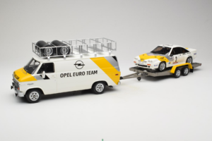 Opel Manta 400 Group B Rally Tour de Corse 1984 Chevrolet G30 Szervizjárművel Otto 1:18 OT491 Gyanta – 3. kép a 13-ből