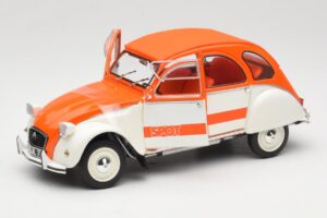 Citroen 2CV Spot Narancssárga & Fehér Solido 1:18 421183600 Fém – 2. kép a 8-ből