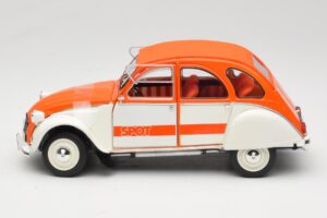 Citroen 2CV Spot Narancssárga & Fehér Solido 1:18 421183600 Fém – 4. kép a 8-ből