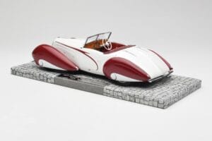 Delahaye Type 135 M Kabrió Fehér Piros Minichamps 1:18 107116161 Gyanta – 5. kép a 6-ből