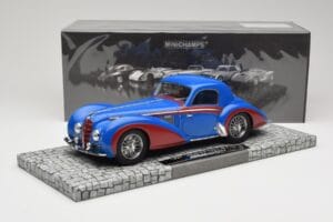 Delahaye Type 145 V12 Coupe Kék Piros Minichamps 1:18 107116121 Gyanta – 6. kép a 6-ből