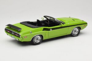 Dodge Challenger Kabrió Zöld Greenlight 1:18 12803-06G Fém – 3. kép a 8-ből