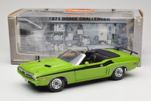 Dodge Challenger Kabrió Zöld Greenlight 1:18 12803-06G Fém – 8. kép a 8-ből