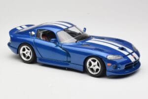 Dodge Viper GTS SR II Kék Fehér Csíkokkal Bburago 1:18 3330 Fém – 6. kép a 8-ből