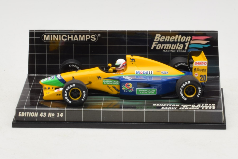Benetton B191B Ford #20 M. Brundle Early Season F1 1992 Minichamps 1:43 400920120 Fém