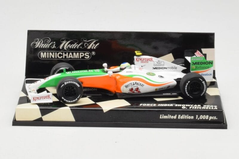 Force India Mercedes VJM02 #21 G. Fisichella Showcar 2009 Minichamps 1:43 400090091 Fém