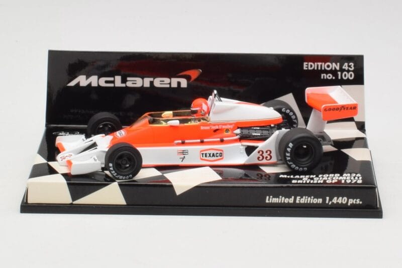 McLaren Ford M26 B. Giacomelli British GP 1978 Minichamps 1:43 530784333 Fém