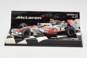McLaren Mercedes MP4-22 #2 L. Hamilton Race Car 2007 Minichamps 1:43 530074302 Fém