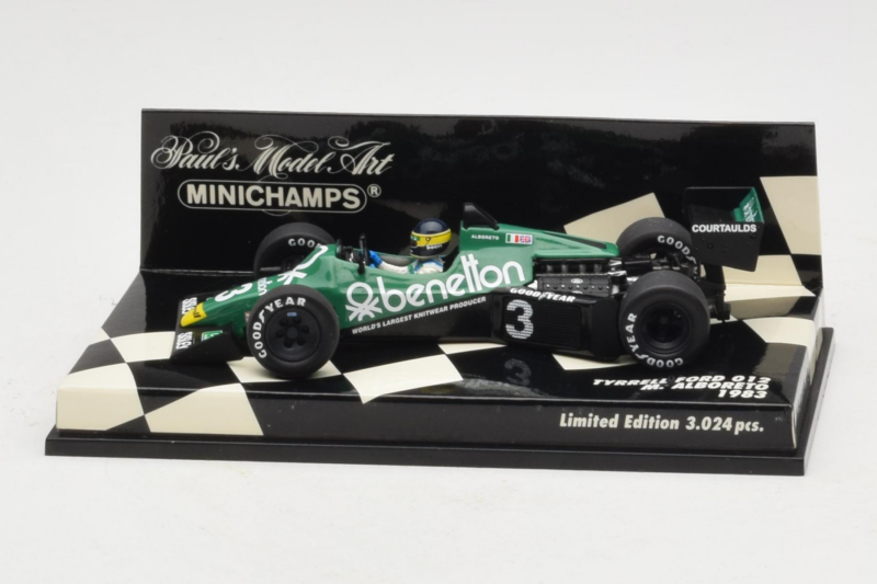Tyrrell 012 Ford #3 M. Alboreto F1 1983 Minichamps 1:43 400830003 Fém