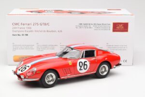 Ferrari 275 GTB Competizione #26 G. Biscaldi / A. de Bourbon Team Hugus 24 Hours of Le Mans 1966 CMC 1:18 M-199 Fém – 6. kép a 6-ből