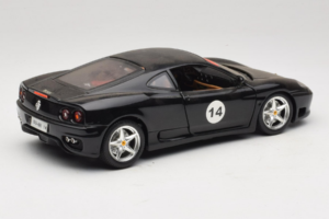 Ferrari 360 Modena #14 Fekete Limitált Kiadás Bburago 1:18 3368-B1 Fém – 3. kép a 8-ből