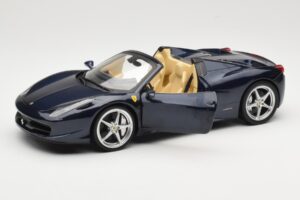 Ferrari 458 Italia Spider Dark Blue Metallic Hot Wheels 1:18 X5529 Fém – 2. kép a 8-ből