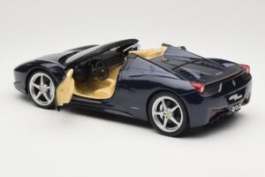 Ferrari 458 Italia Spider Dark Blue Metallic Hot Wheels 1:18 X5529 Fém – 5. kép a 8-ből