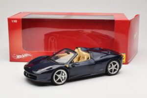 Ferrari 458 Italia Spider Dark Blue Metallic Hot Wheels 1:18 X5529 Fém – 8. kép a 8-ből