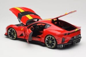 Ferrari 812 Competizione Rosso Corsa Sárga Csíkokkal Bburago 1:18 18-16915 Fém – 5. kép a 8-ből