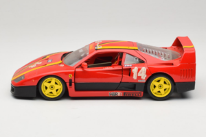 Ferrari F40 Evoluzione #14 L. Dalla Noce H&R Piros Sárga Kerekekkel 1992 Bburago 1:18 3042-H1 Fém – 4. kép a 8-ből