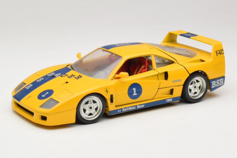 Ferrari F40 #1 Sárga Bauer Limitált Kiadás 100 db Bburago 1:18 BSR001 Fém