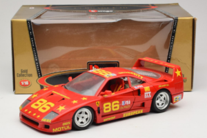 Ferrari F40 LM #86 Ch. Pozzi IMSA 24 Hours of Le Mans 1985 Piros Bburago 1:18 3332-P6 Fém – 8. kép a 8-ből