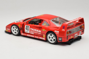 Ferrari F40 #40 T. Ohta / A. Reid Taisan Piros 1987 Bburago 1:18 3022-T1 Fém – 7. kép a 8-ből