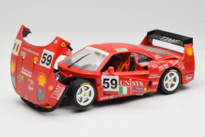 Ferrari F40 LM Unisys #59 Ota / P. Nappi / R. Donovan 24 Hours of Le Mans 1996 Bburago 1:18 3032-U1 Fém – 2. kép a 8-ből