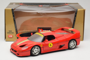Ferrari F50 Coupe #6 Piros Olasz Zászlóval Bburago 1:18 3382-P1 Fém – 8. kép a 8-ből