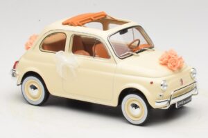 Fiat 500 L Elefántcsont Wedding Gift Norev 1:18 187780 Fém – 4. kép a 6-ből
